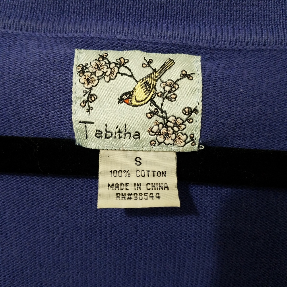 TABITHA Blue Button Fitted Short Sleeved Cardigan - Picture 12 of 12